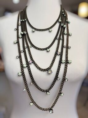 Chico's five-strand chain statement necklace.